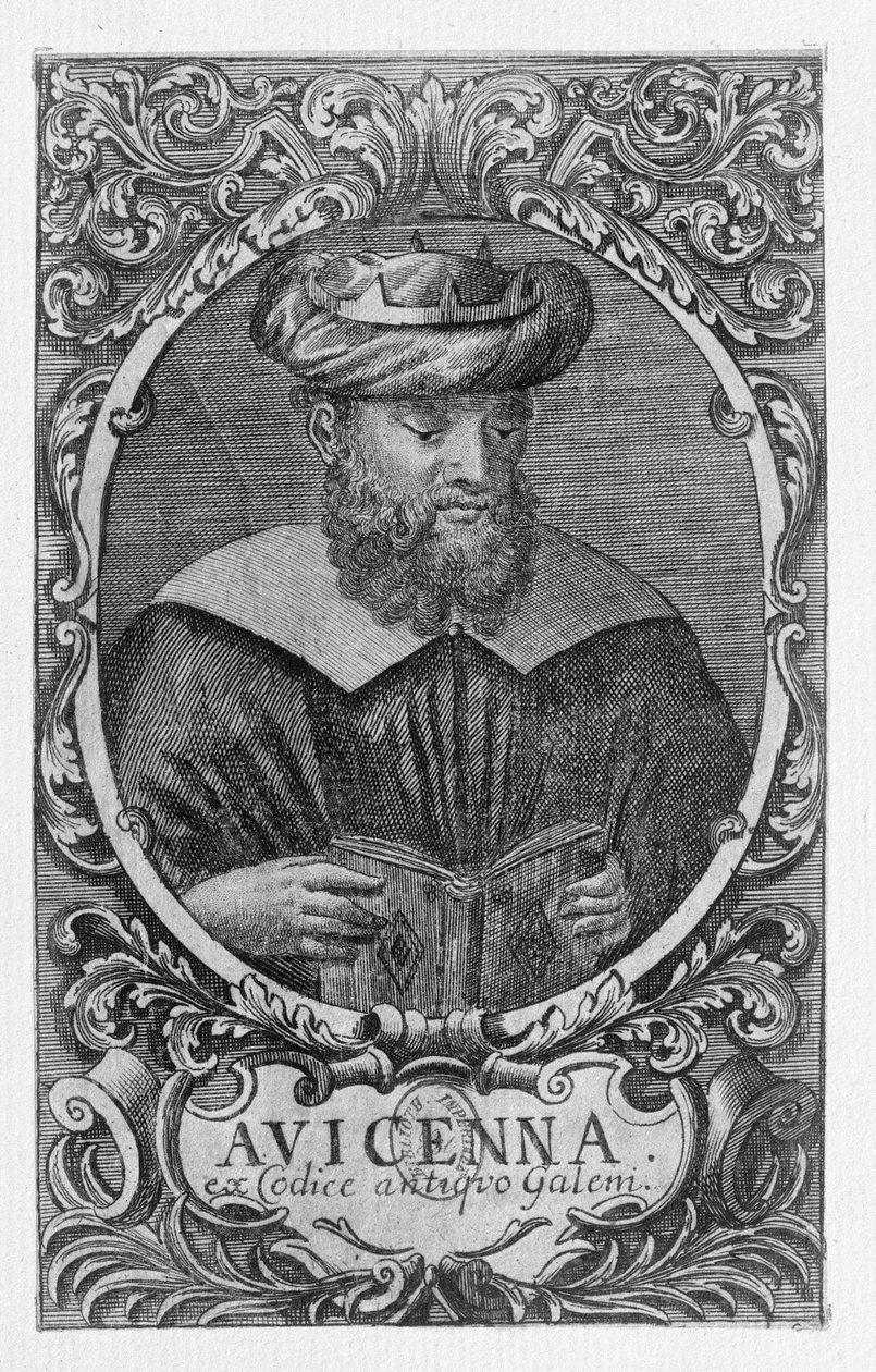 Portræt af Avicenna (Ibn Sina) (980-1037) Læsning af French School