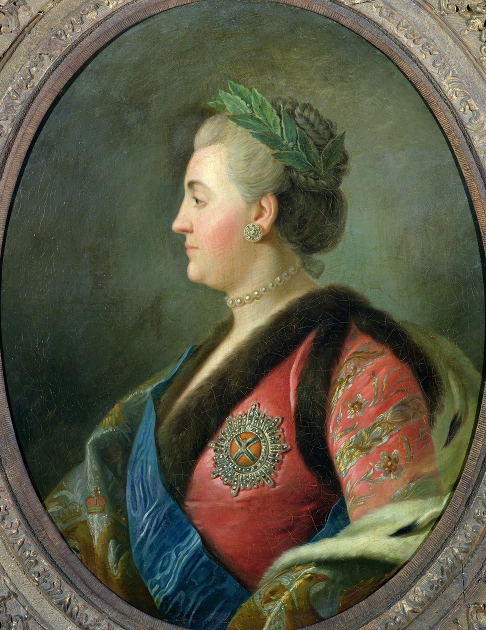 Portræt af Catherine II (1729-1796) af Rusland af French School