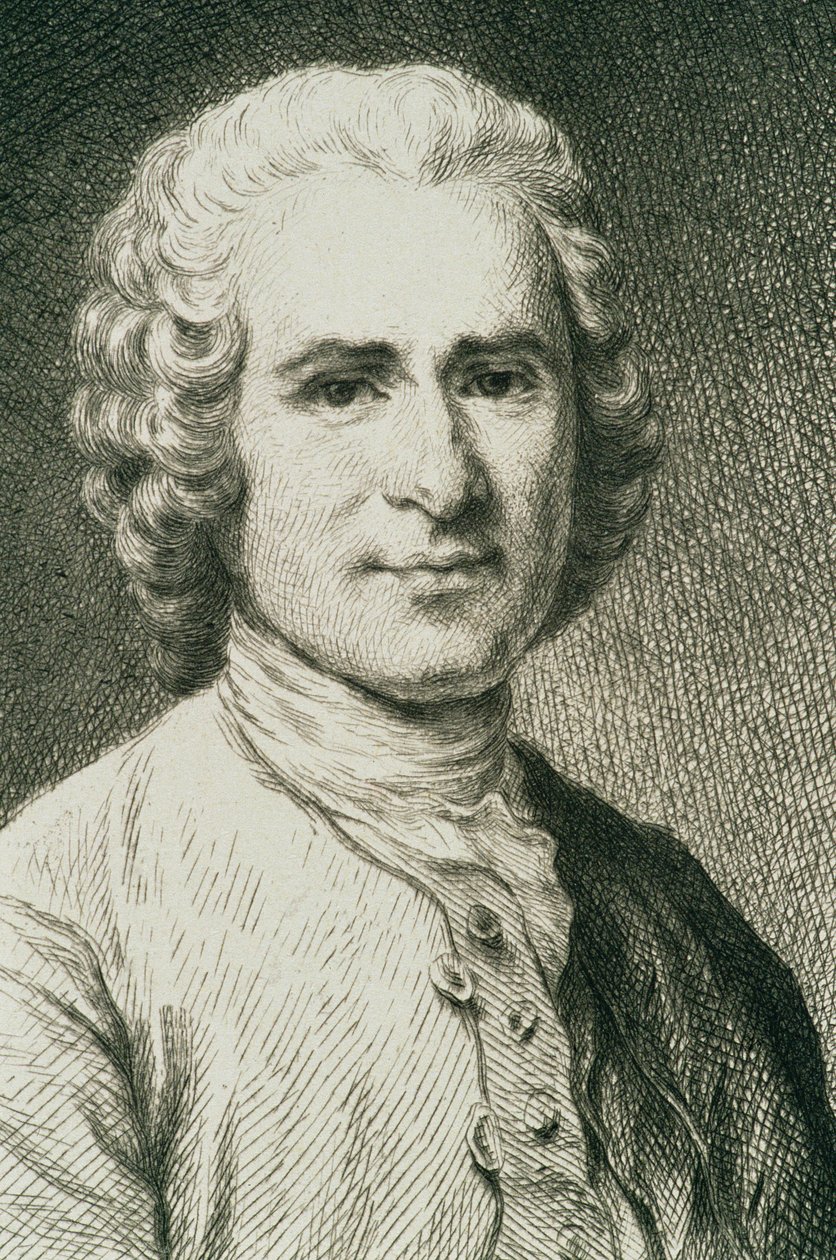 Portræt af Jean Jacques Rousseau (1712-78) fransk filosof af French School