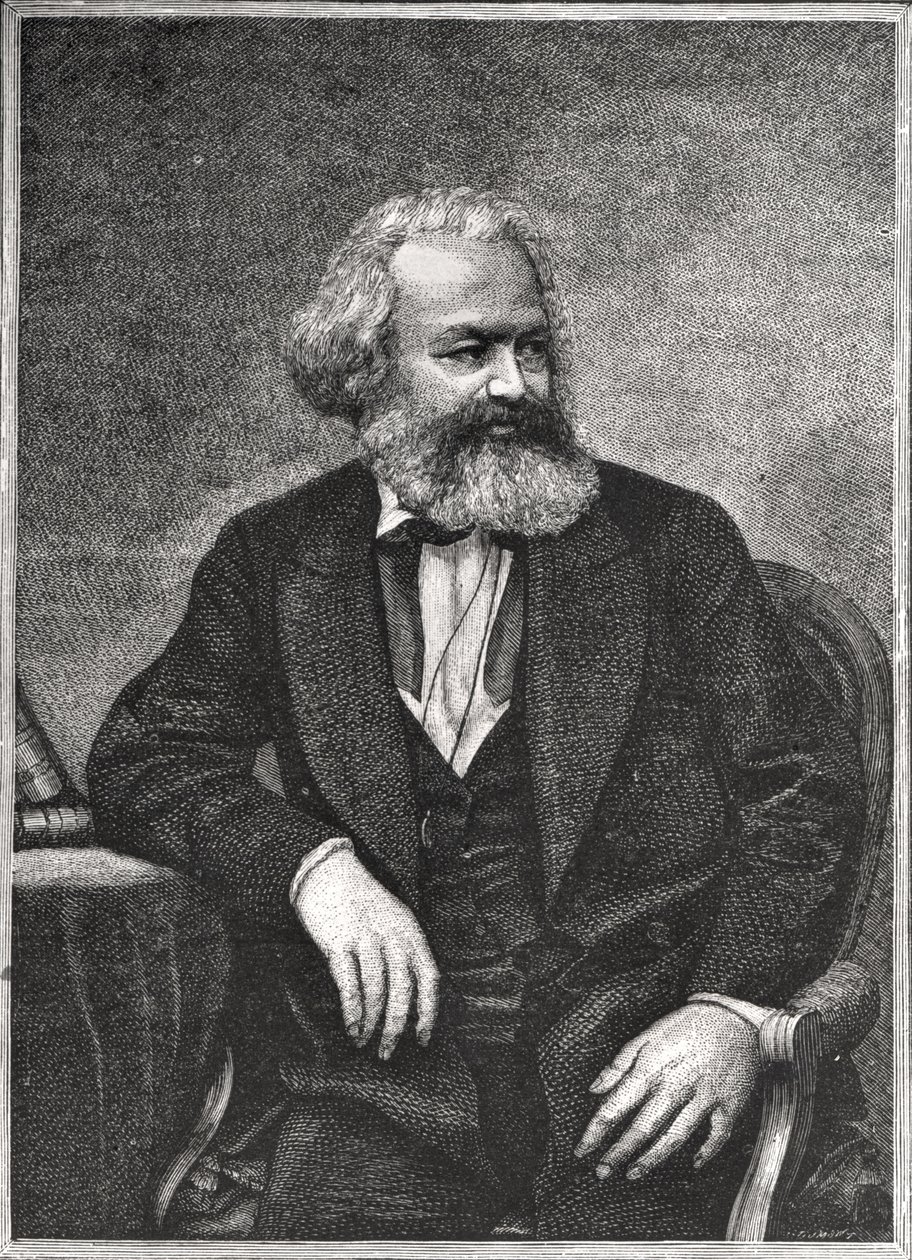 Portræt af Karl Marx (1818-83) 1857 af French School