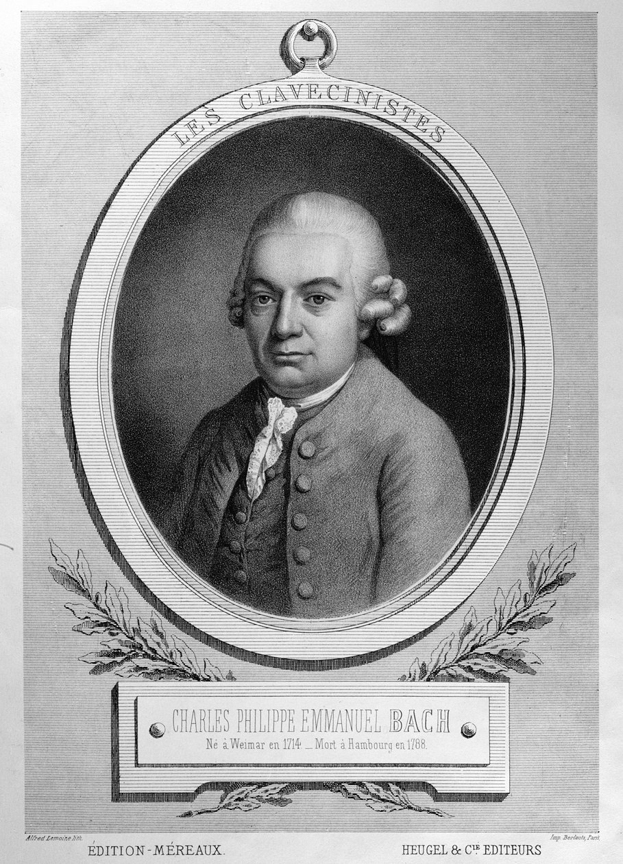 Portræt af Karl Philipp Emmanuel Bach (1714-88) af French School