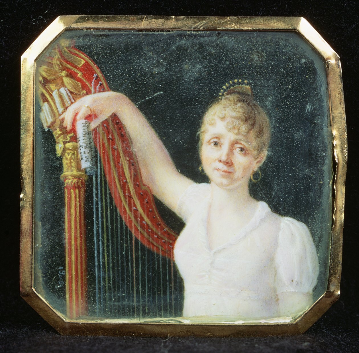 Portræt af Madame Beaumont (emalje på elfenben) af French School
