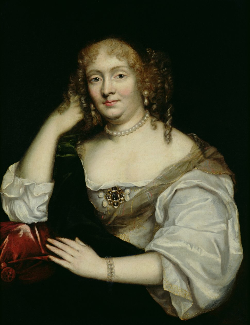Portræt af Marie af Rabutin-Chantal (1626-97) Marquise de Sevigne, efter 1670 af French School