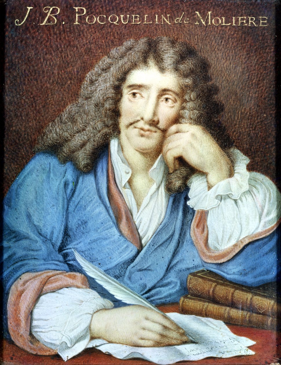 Portræt af Moliere (1622-73) af French School