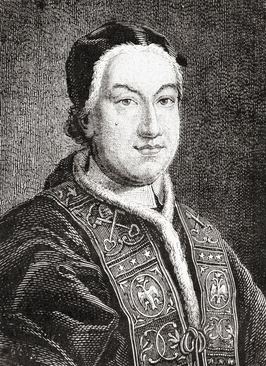 Portræt af Pius VI (Giovanni Angelo Braschi) (1717-99) Pave fra 1775 af French School