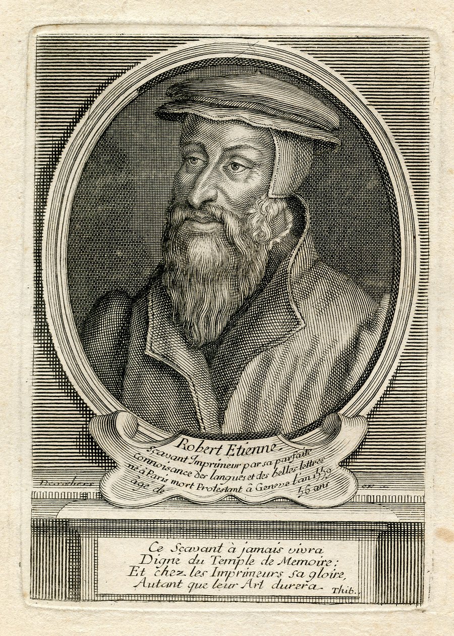 Portræt af Robert Estienne, 1559 af French School