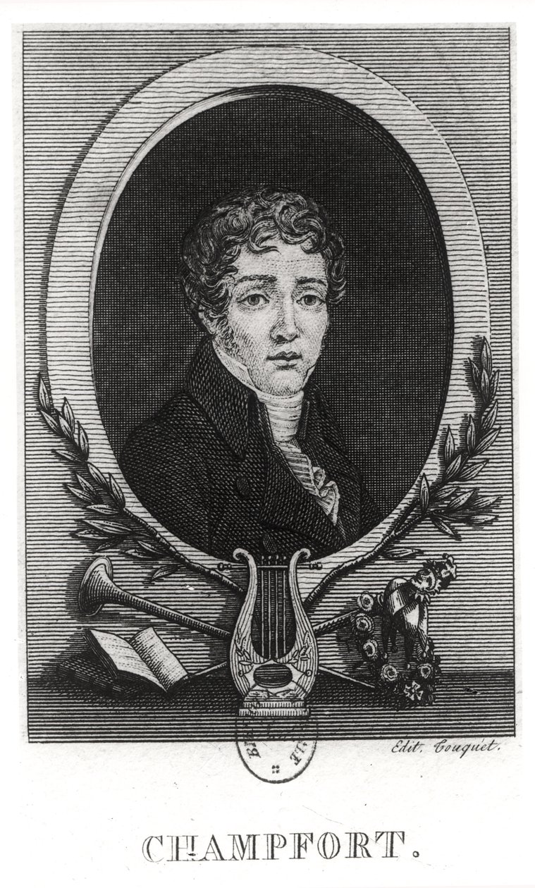 Portræt af Sebastian-Roch Nicolas (1740-1794) kendt som Nicolas de Chamfort af French School
