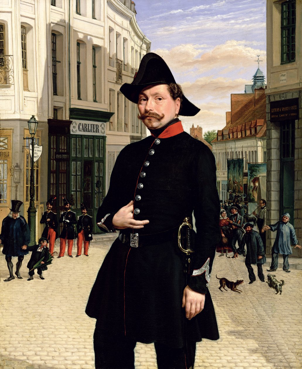 Portræt af en politibetjent i Douai i 1848 af French School