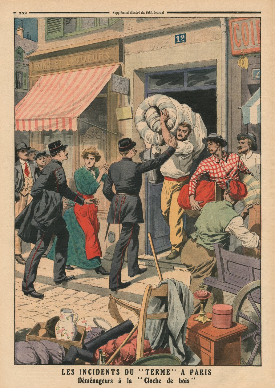 Terminsproblemer i Paris, hemmelige flyttemænd, illustration fra 