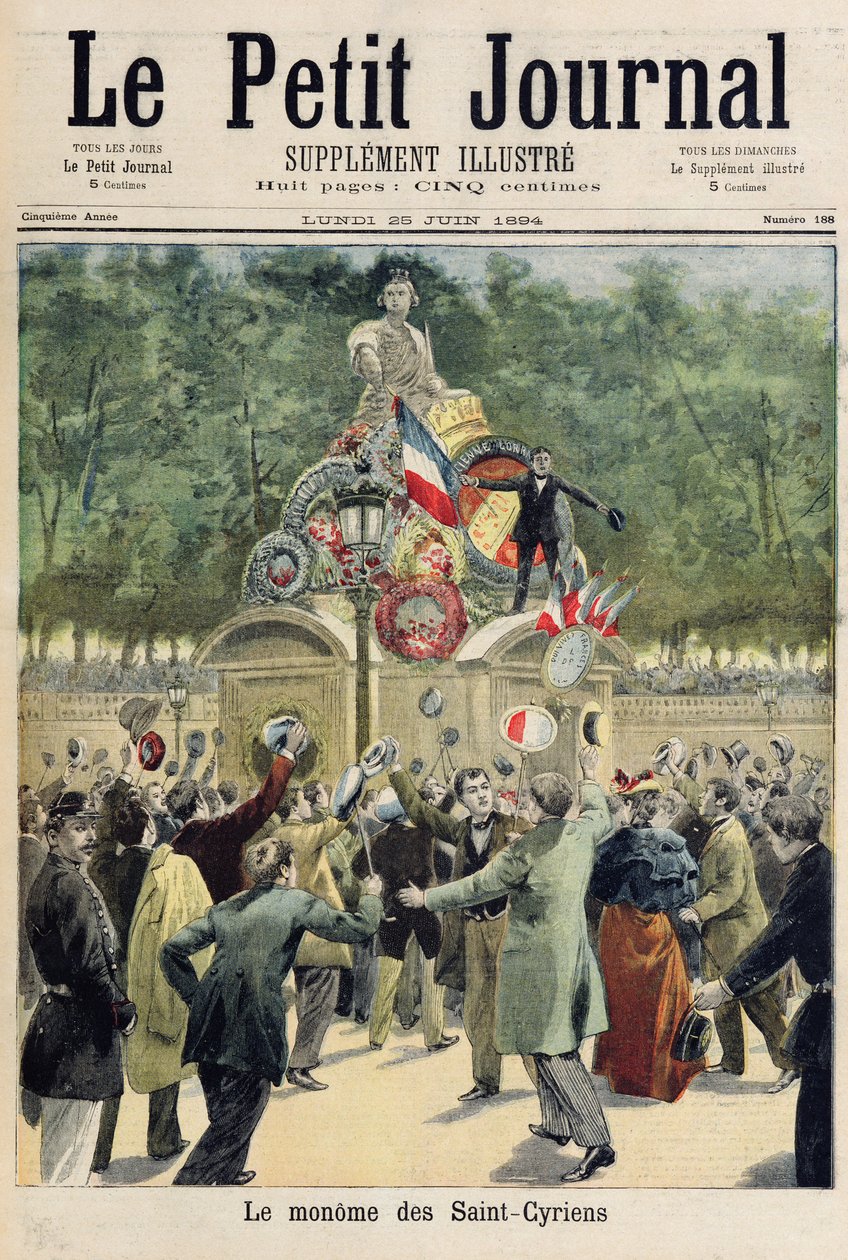 Procession af kadetterne fra Saint-Cyr Academy, illustration fra 