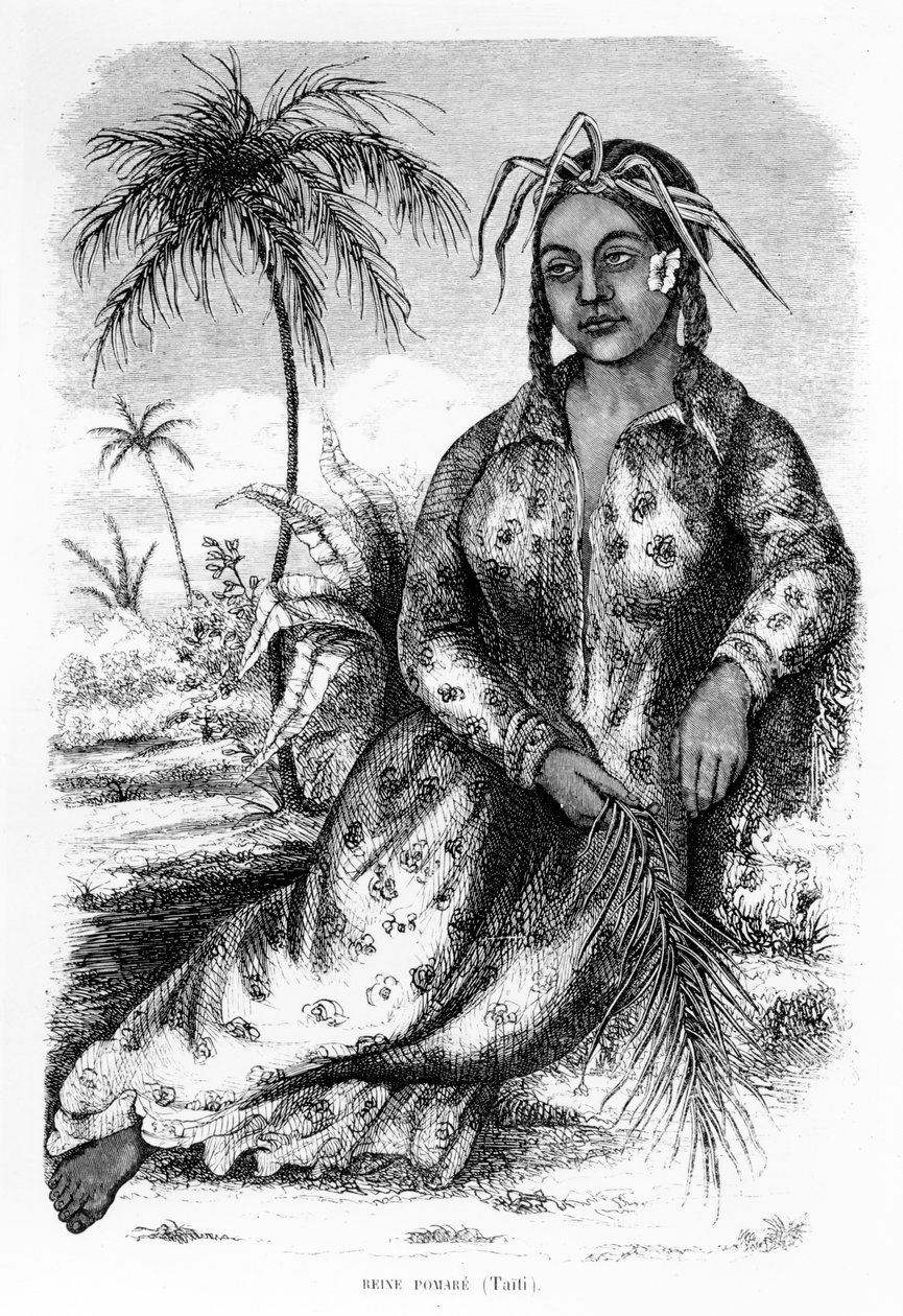 Dronning Pomare IV af Tahiti, illustration fra Eugene Delesserts 