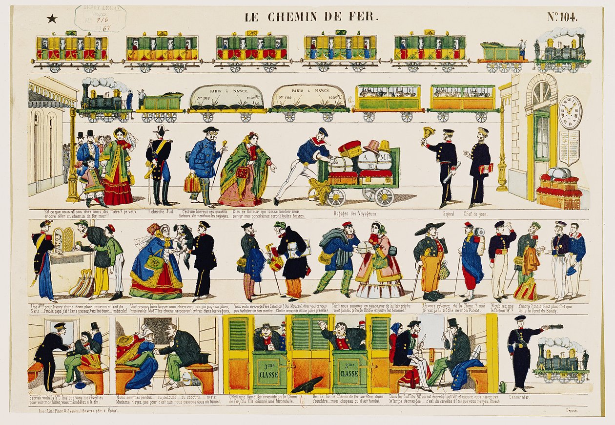 Jernbanerejser, c.1850 af French School