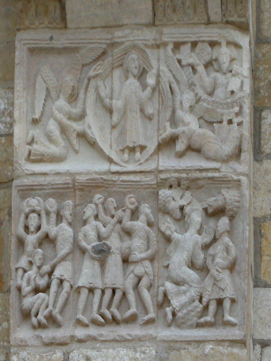 Relief forestillende steningen af St. Stephen af French School