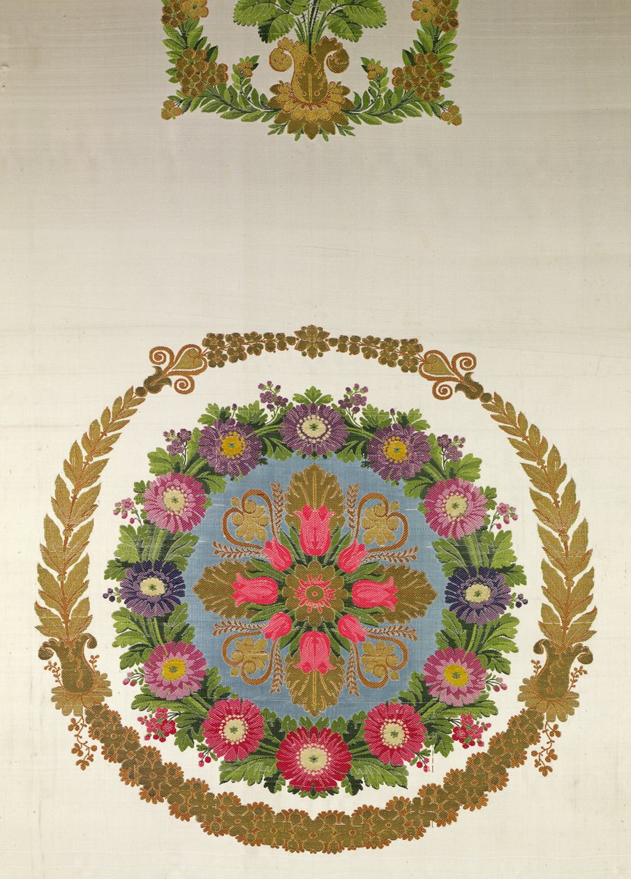 Sædebetræk af Bissardon, Cousin and Bony, Lyon, 1811 (broderet satin) af French School