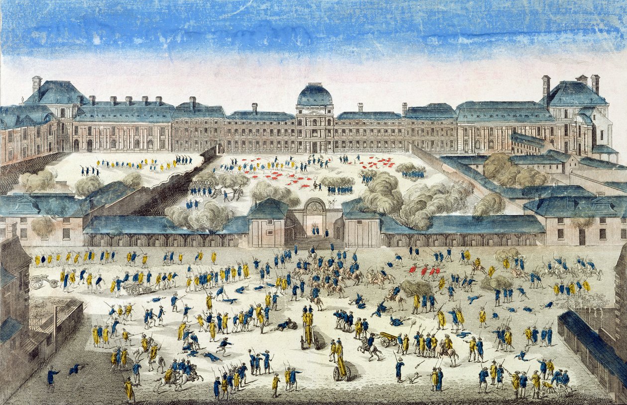 Belejring af Chateau des Tuileries, 10. august 1792 af French School