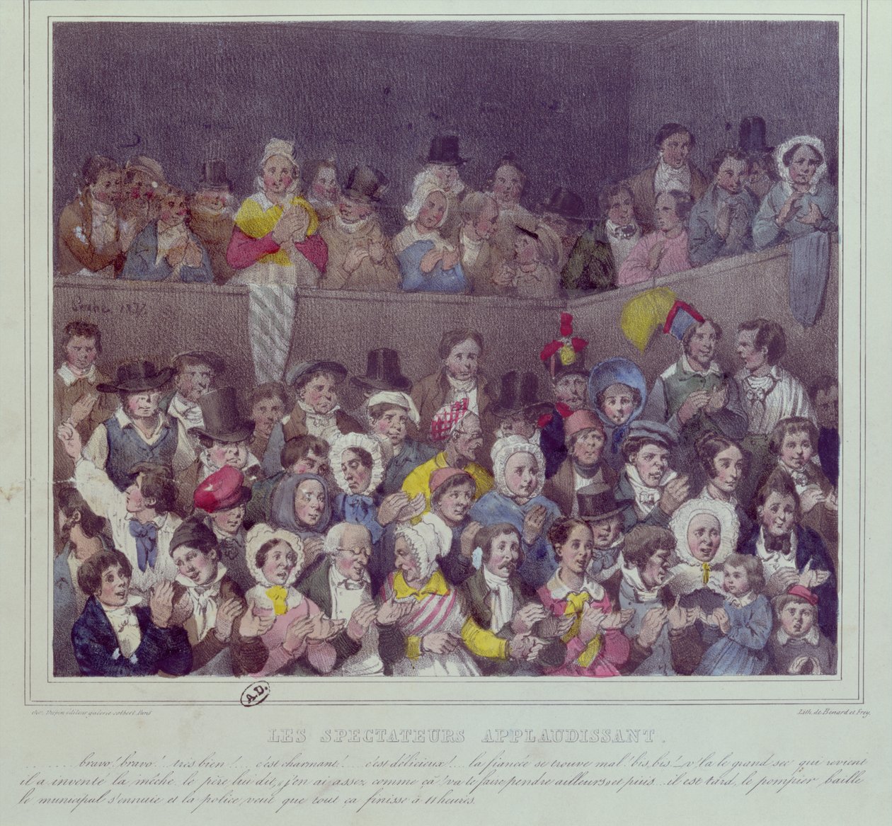 Tilskuere klapper på teatret, 1837 af French School