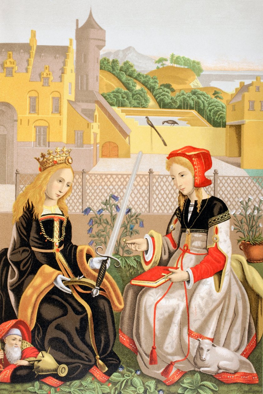 St. Catherine af Alexandria og St. Agnes af Rom, efter et værk tilskrevet Marguerite van Eyck, fra 