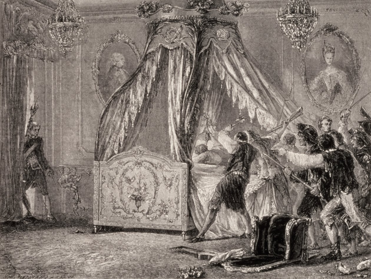 Storming af dronningens soveværelse, oktober 1789, fransk revolution af French School