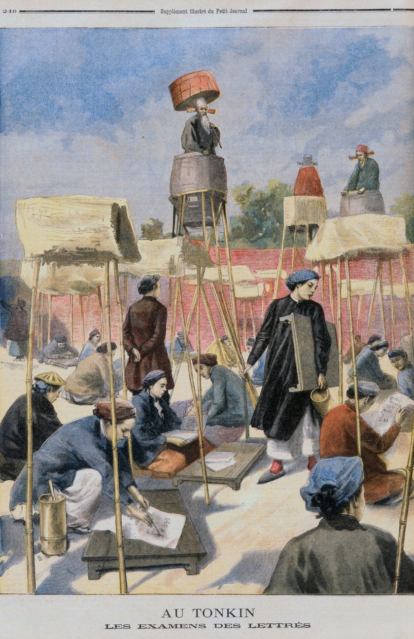 Studenter i en eksamen, Tonking, fra Le Petit Journal, 28. juli 1895 af French School