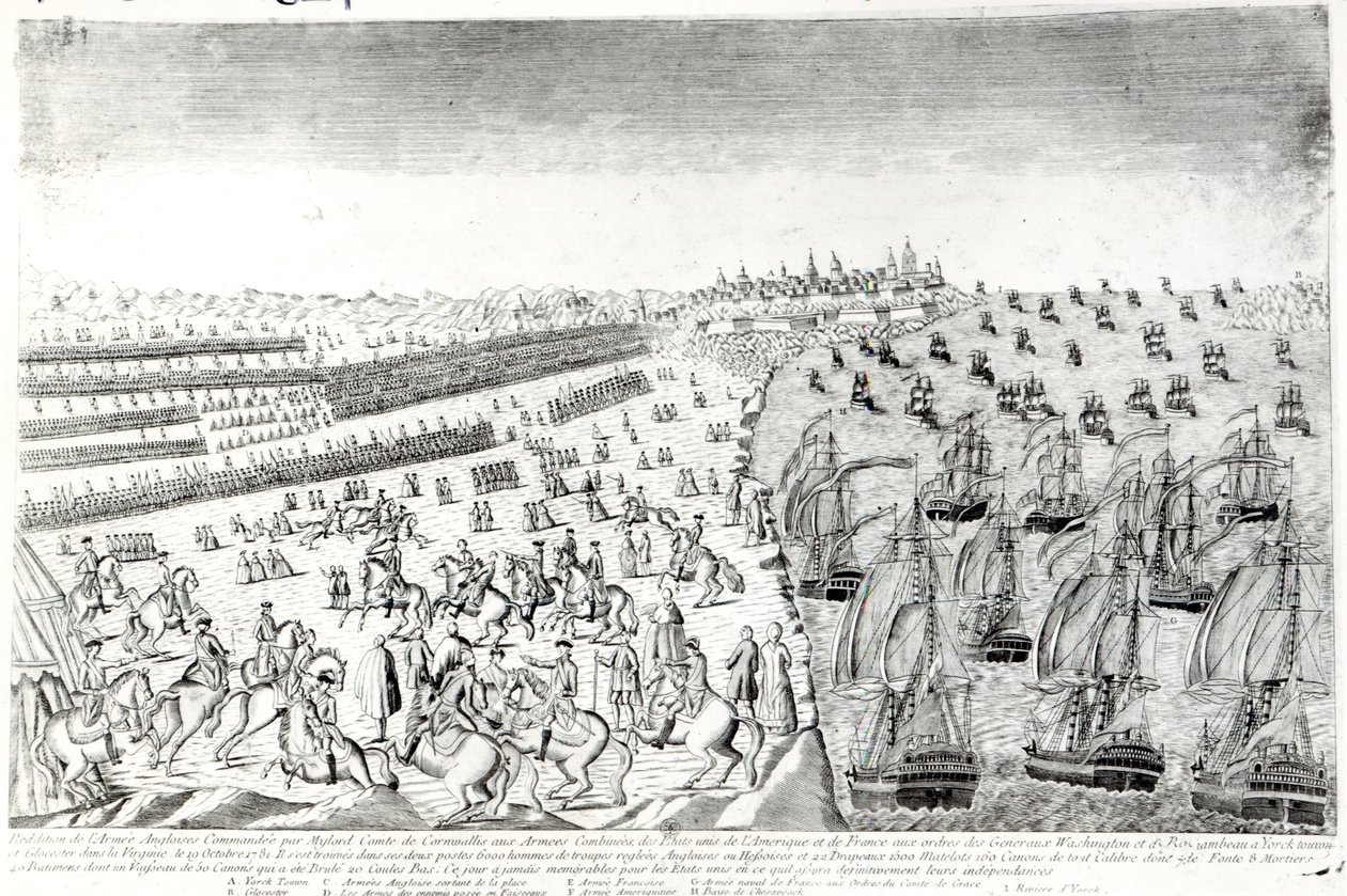 Overgivelse ved Yorktown, 1781 af French School