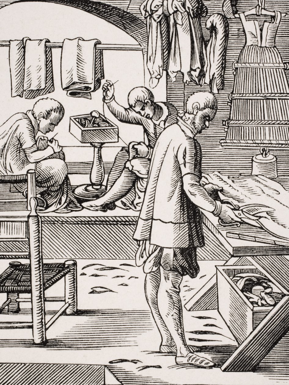 Skrædder, gengivelse af et træsnit af Jost Amman (1539-91) fra 