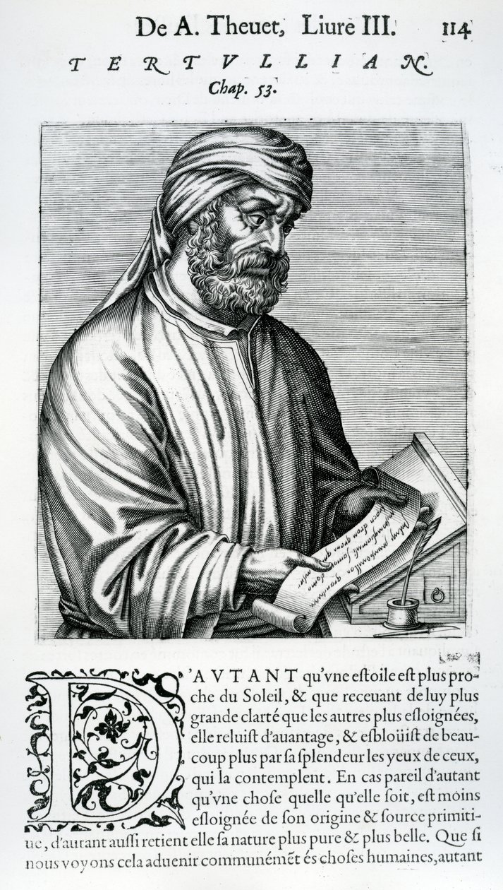 Tertullian, illustration fra Andre Thevets 