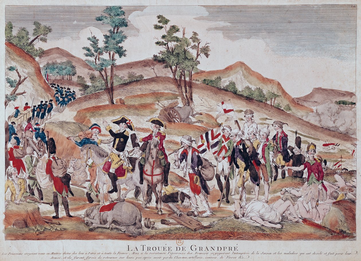 The Breach of Grandpre, oktober 1792 af French School