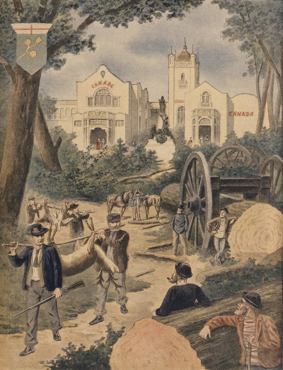 Den canadiske pavillon på verdensudstillingen i 1900, Paris, illustration fra Le Petit Journal, 11. november 1900 af French School