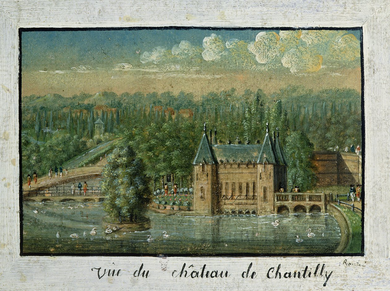 Chateau de Chantilly (olie på papir) af French School