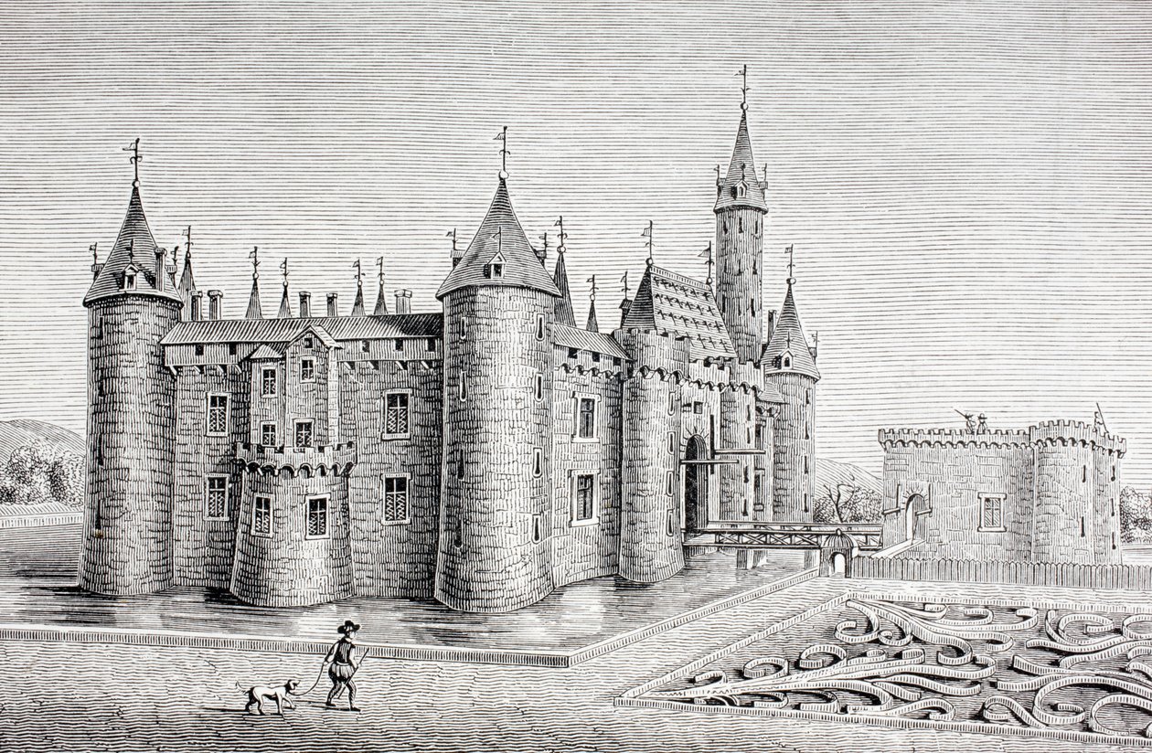 Chateau de Rambouillet, Frankrig, efter en gravering fra det 18. århundrede, fra 