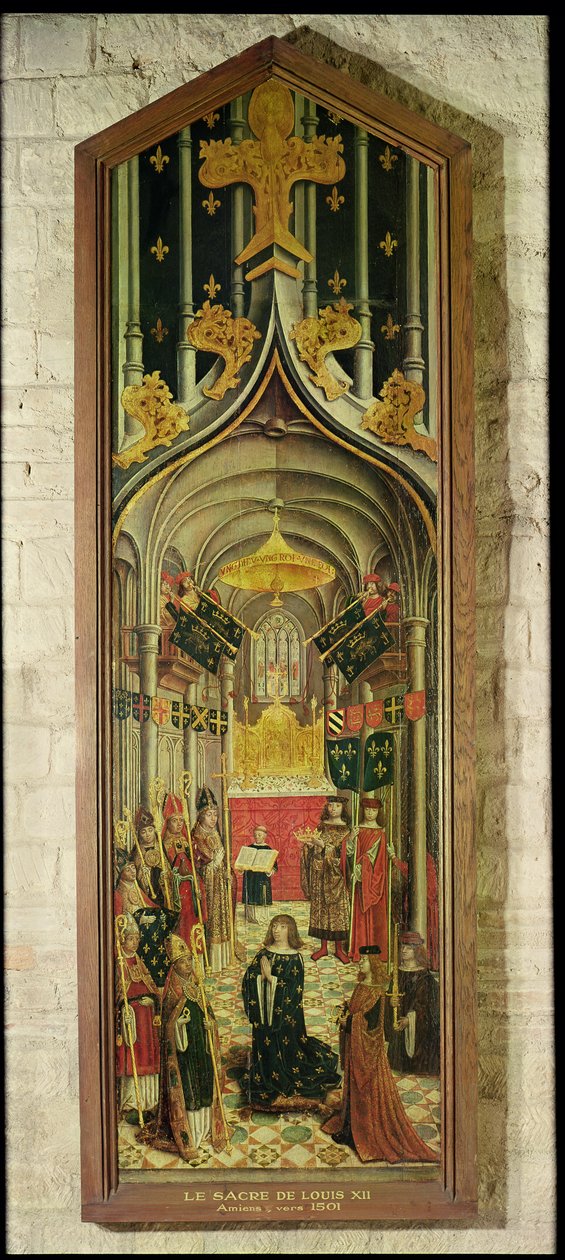 Kroningen af Ludvig XII i 1498, School of Amiens, ca. 1501 (tempera på panel) af French School