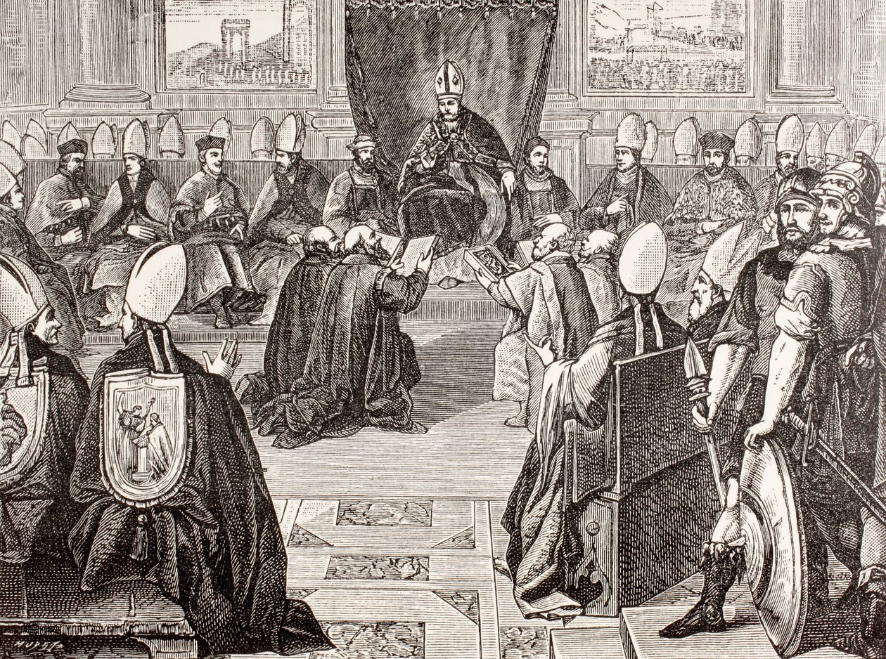Koncilet i Vienne, fra "Military and Religious Life in the Middle Ages" af Paul Lacroix, udgivet i London omkring 1880 af French School