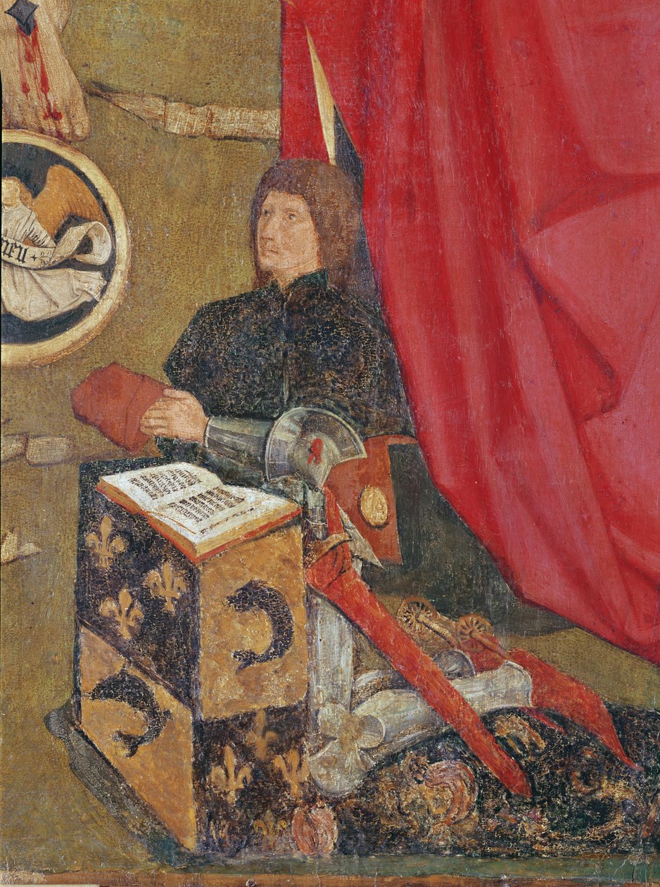 Krucifikset af parlamentet i Toulouse, detalje af Dauphin, fremtiden Ludvig XI (1423-83) af French School
