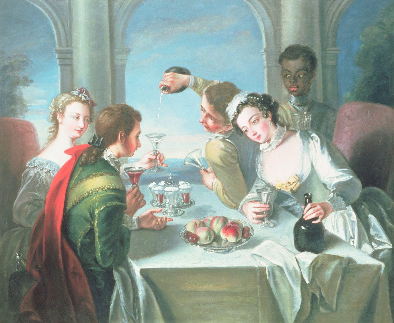 The Five Senses: The Sense of Taste, efter Philippe Mercier (1689-1760) af French School
