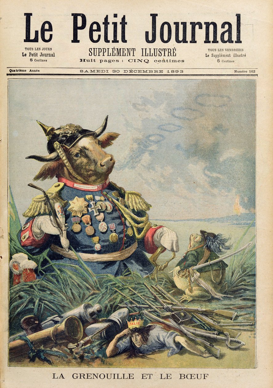 Frøen og oksen, illustration fra 