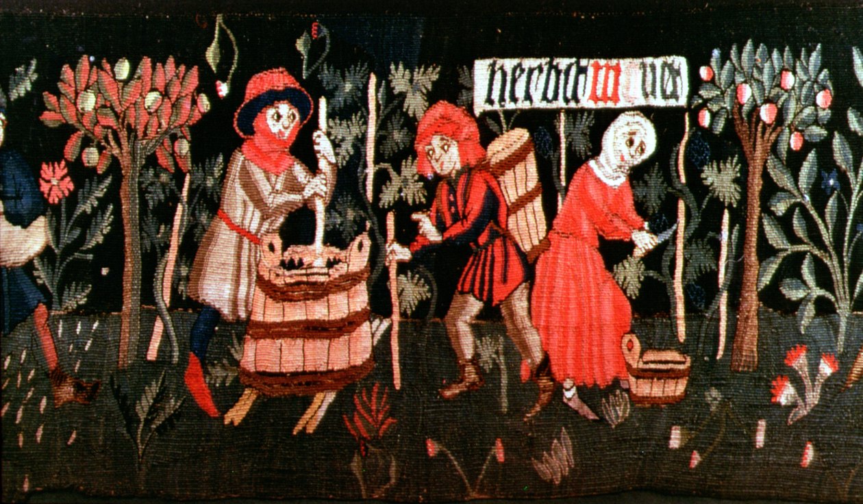 Månedens arbejde, fra Alsace, midten af det 15. århundrede (uld og hør) af French School