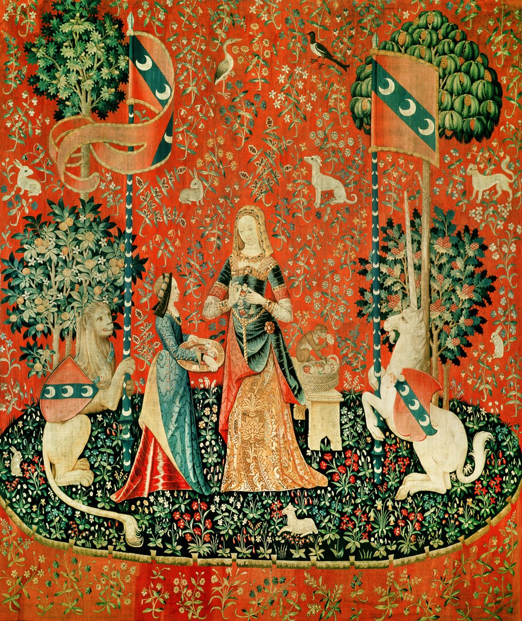 The Lady and the Unicorn: Smell (tapet) af French School