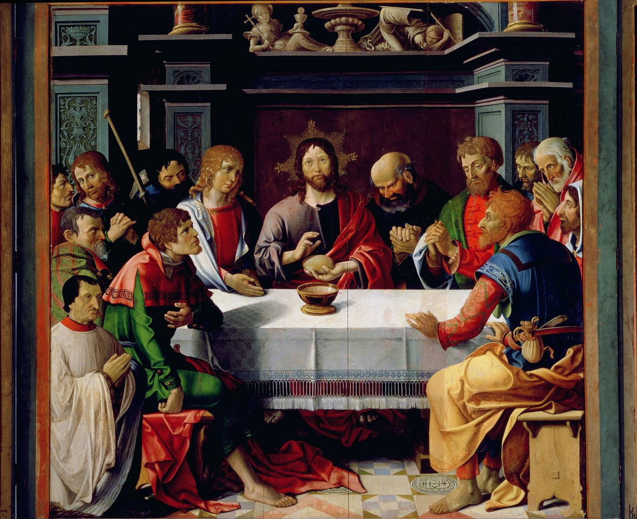 Den sidste nadver, centralt panel fra eukaristiens triptykon, 1515 af French School