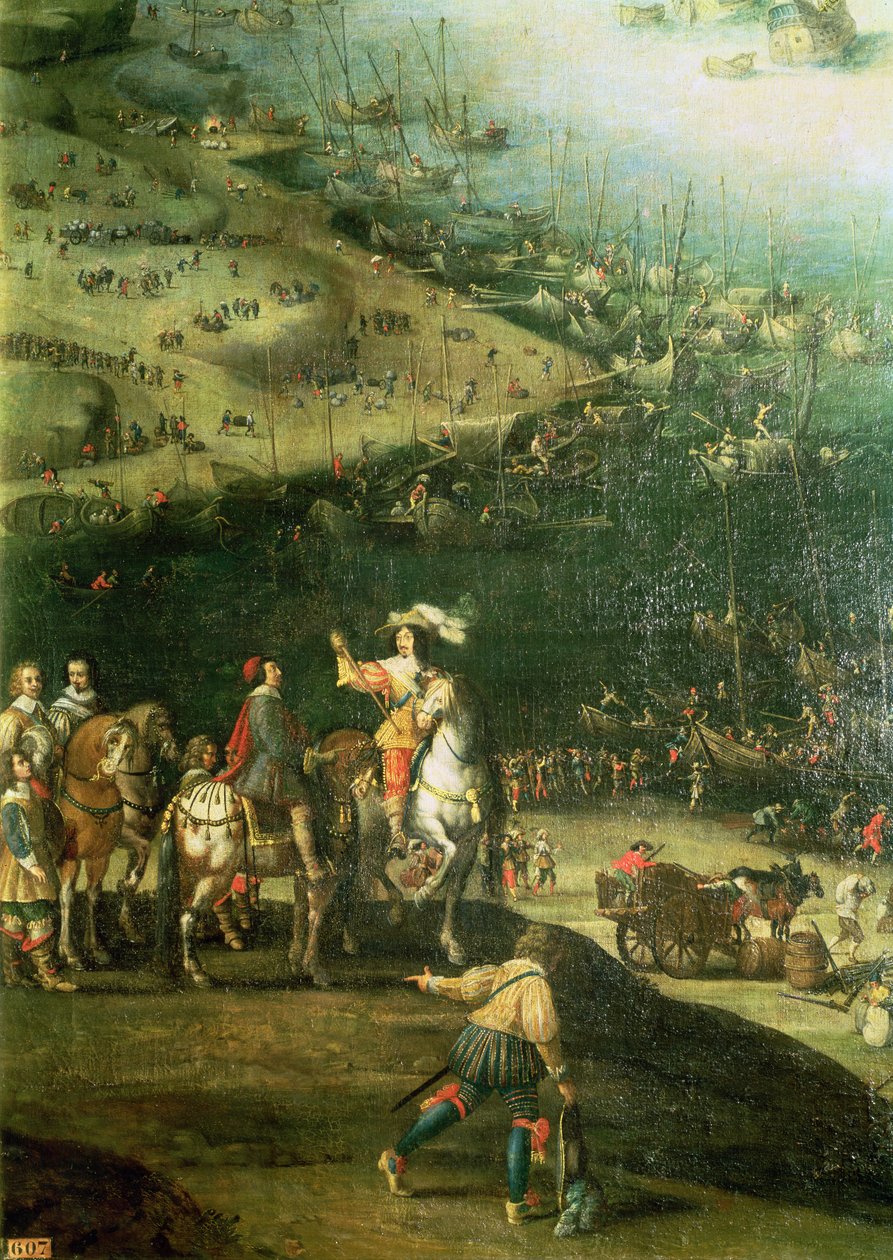 Ophævelsen af belejringen af Ile de Re, 8. november 1627 (detaljer) (se også 178976 og 182427) af French School