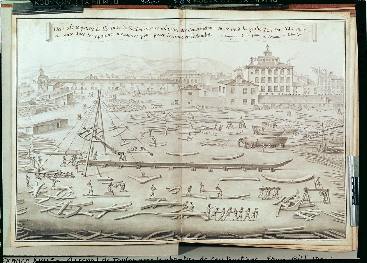 Den militære havn i Toulon og byggepladsen af French School