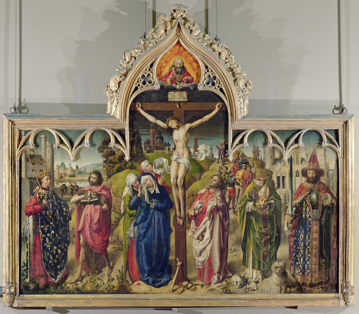 Parlamentet i Paris altertavle, 1453-55 af French School