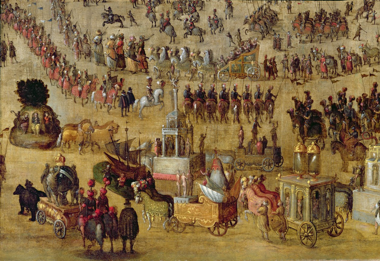 The Place Royale and the Carrousel i 1612 (detalje af 161010) af French School