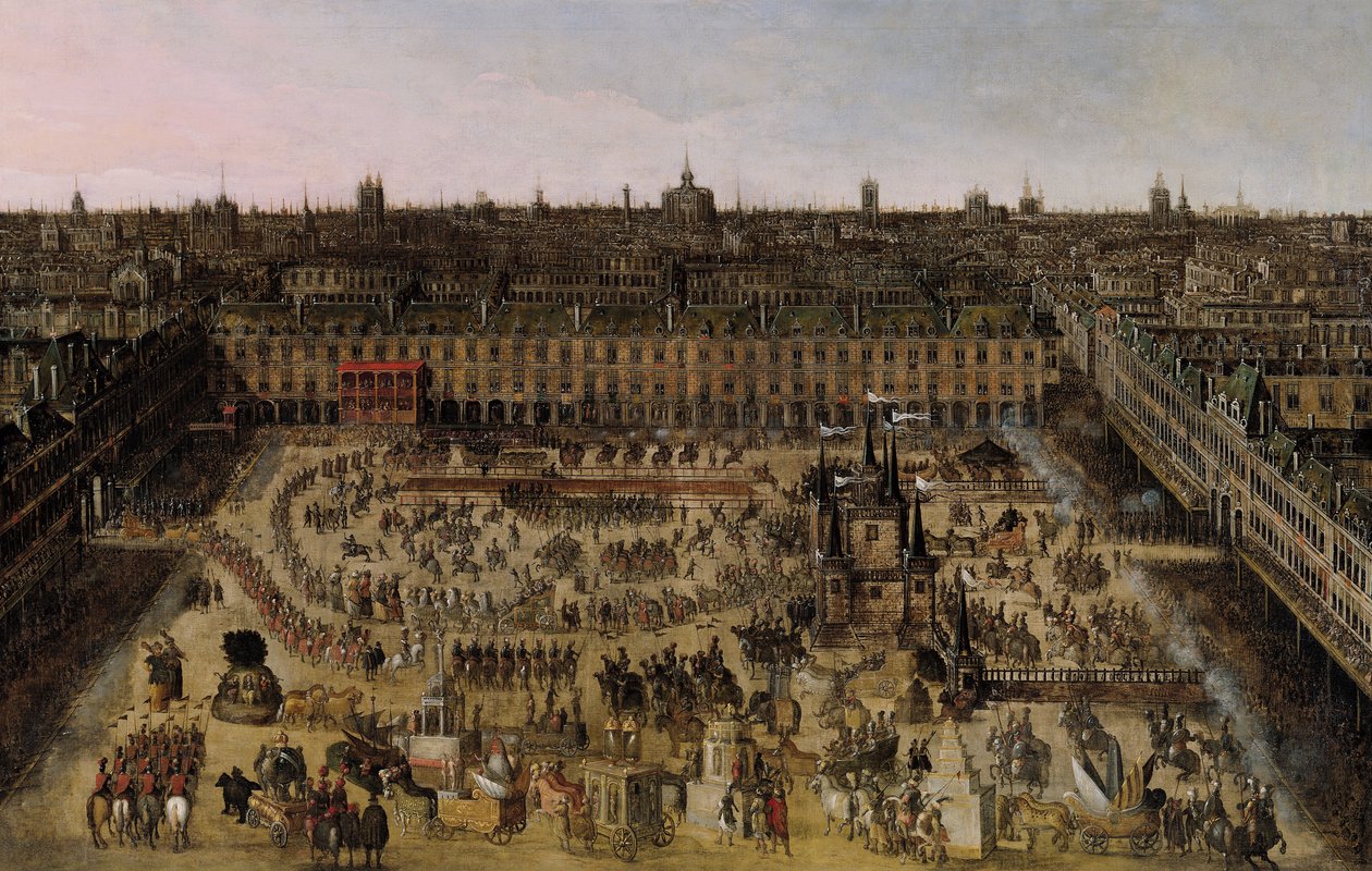 Place Royale og karrusellen i 1612 af French School