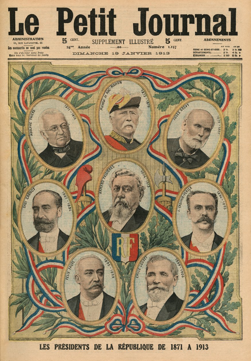 Præsidenterne for den franske republik fra 1817 til 1913, forsideillustration fra 