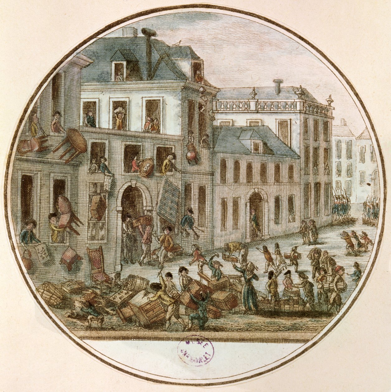 Reveillon-oprøret i april 1789 af French School