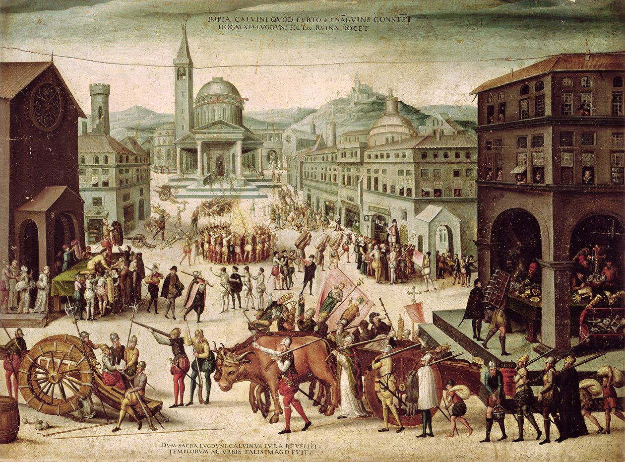 Sækken af Lyon af Baron des Adrets (1513-87) april 1562 af French School