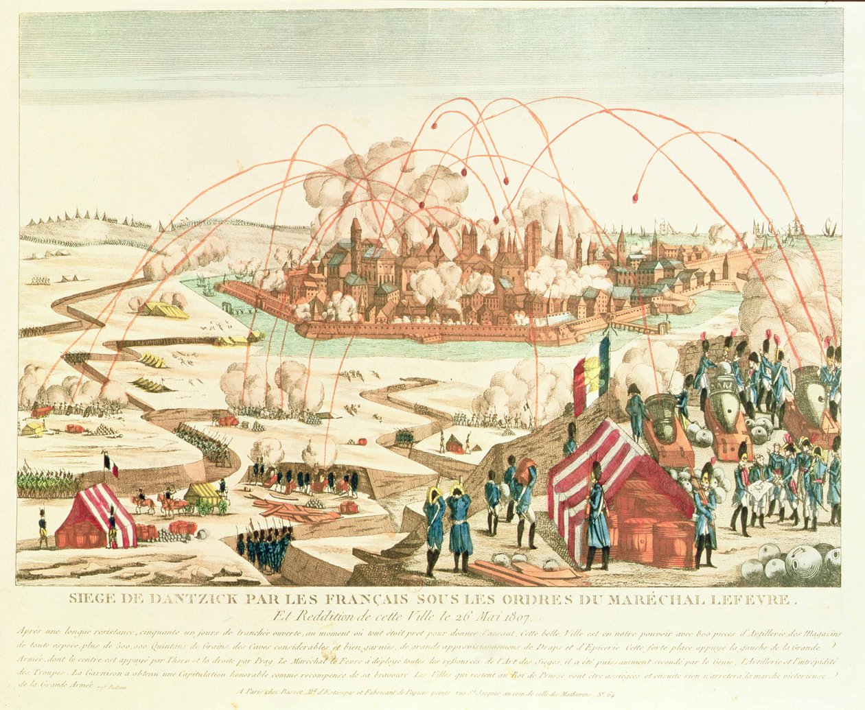 Belejringen af Danzig under kommando af marskal Pierre Joseph Lefebvre (1755-1820) og overgivelsen af byen, 26. maj 1807 af French School