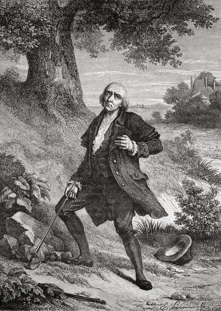 Jean Marie Roland de La Platieres (1734-93) selvmord 10. november 1793 af French School