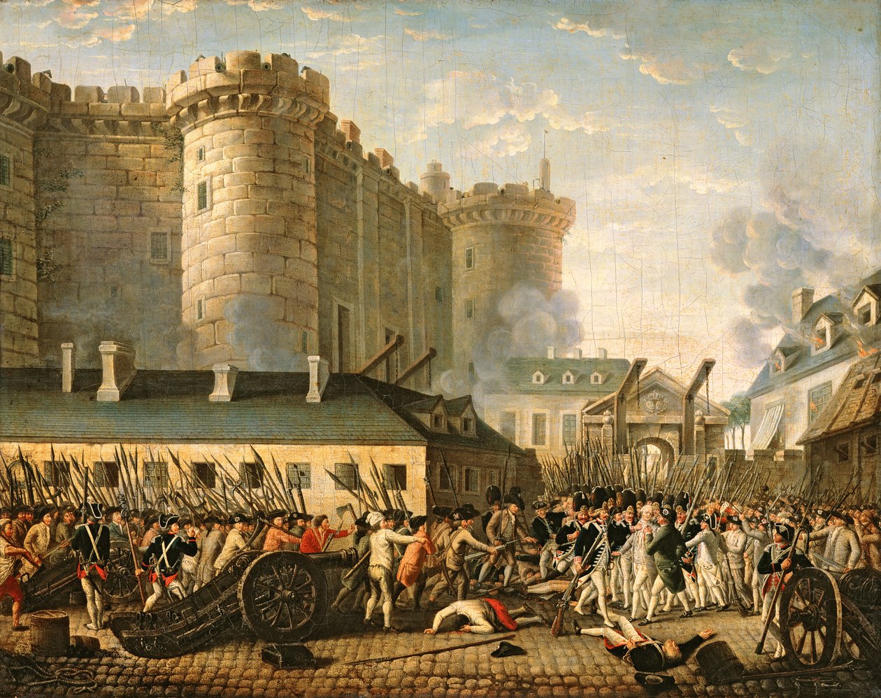 Indtagelsen af Bastillen, 14. juli 1789 af French School