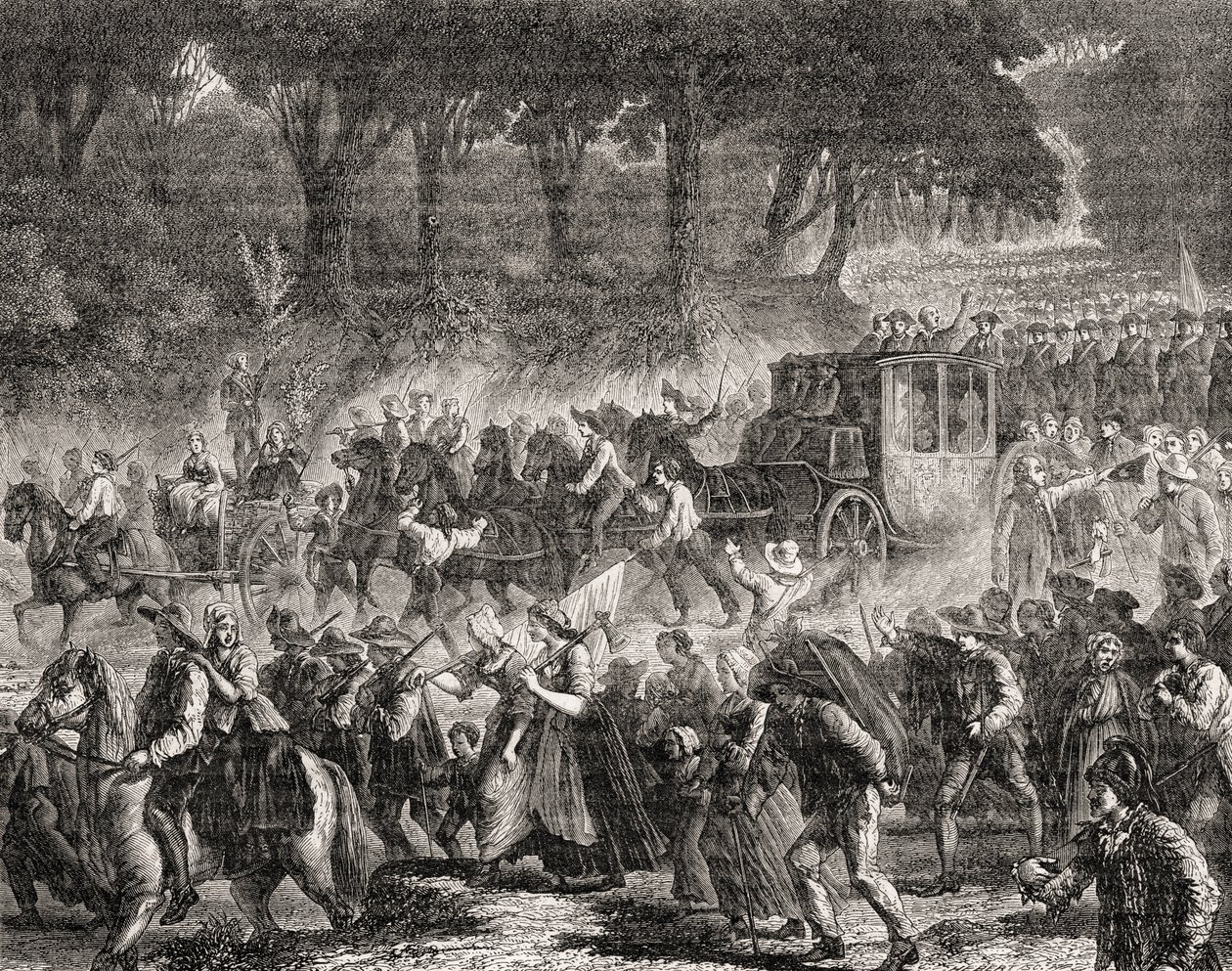 Den franske kongefamilies tilbagevenden til Paris i 1791 af French School